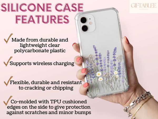 Lavender Flower Phone Case – Watercolor Botanical Floral Cover