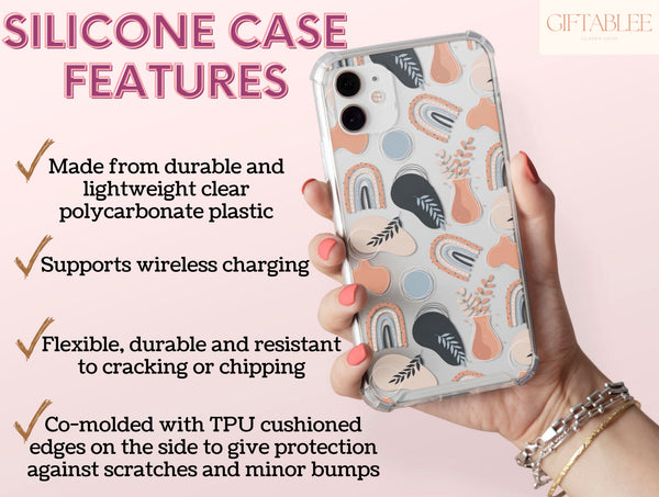 Abstract Boho Art Phone Case – Modern Neutral Botanical Design