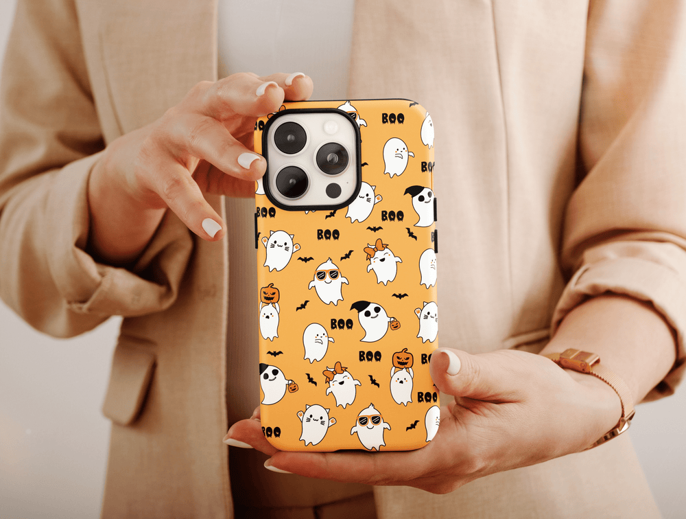 Cute Ghost Phone Case – BOO Halloween Ghost Pattern Cover