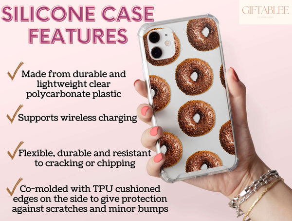 Chocolate Donut Phone Case – Cute Dessert Pattern Phone Cover