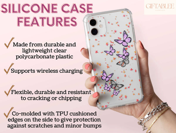 Cute Purple Butterfly Phone Case – Personalized Botanical Design