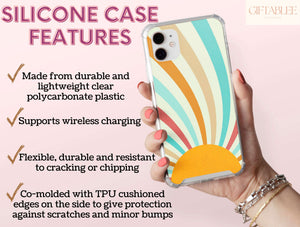 Retro Sun Print Phone Case – Vintage Sunburst Design