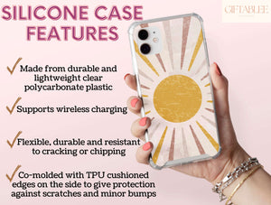 Aesthetic Sun Phone Case – Minimalist Boho Sunshine Design