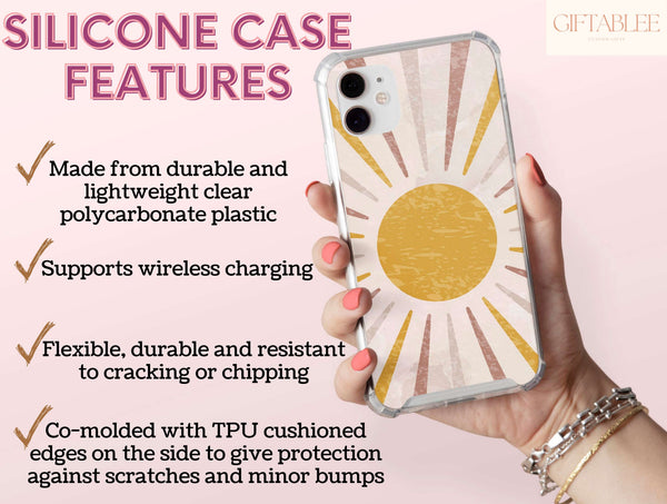 Aesthetic Sun Phone Case – Minimalist Boho Sunshine Design