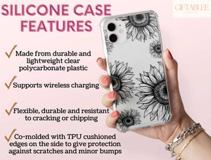 Sunflower Petals Drawing Phone Case – Rustic Floral Beauty