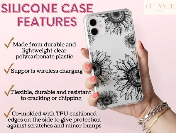 Sunflower Petals Drawing Phone Case – Rustic Floral Beauty