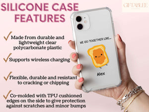 Matching Toast Phone Case – Personalized Kawaii PB&J Couple Design