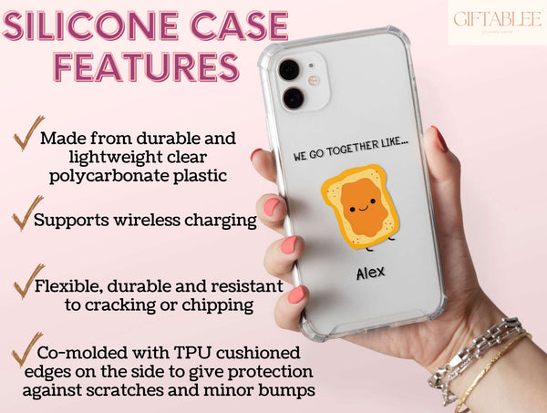 Matching Toast Phone Case – Personalized Kawaii PB&J Couple Design