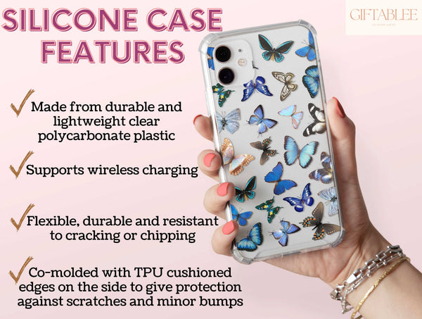 Aesthetic Blue Butterfly Phone Case – Vibrant Nature Design