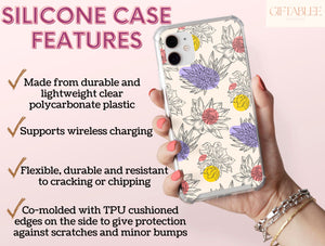 Hand Drawn Flowers Phone Case – Colorful Botanical Floral Design