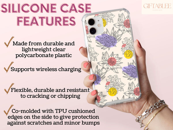 Hand Drawn Flowers Phone Case – Colorful Botanical Floral Design