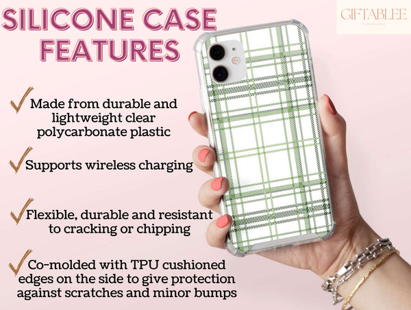 Green Plaid Phone Case – Classic Preppy Tartan Style