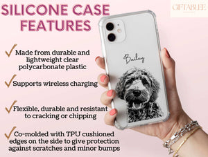 Black And White Pet Portrait Phone Case – Custom Dog Artwork