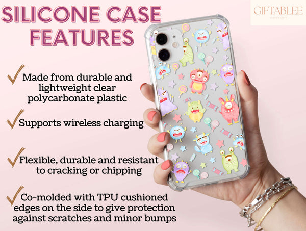 Pastel Monster Phone Case – Cute Kawaii Cartoon Monster Pattern