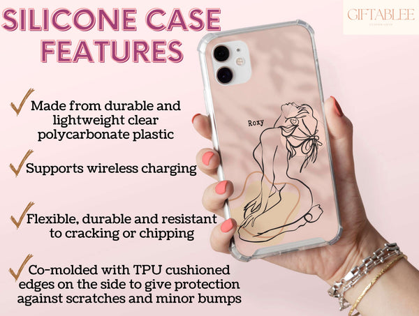 Woman Body Line Art Phone Case – Minimalist Feminine Figure Design