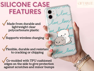 Couple Cats Phone Case – Cute Kawaii Cuddling Cat Couple Design