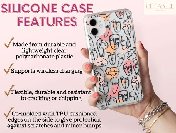 Abstract Face Art Phone Case – Quirky Minimalist Line Art