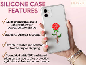 Simple Rose Phone Case – Single Red Rose Minimalist Floral Design