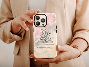 Bookish Phone Case – Open Book, Botanical & Butterfly Literary Design