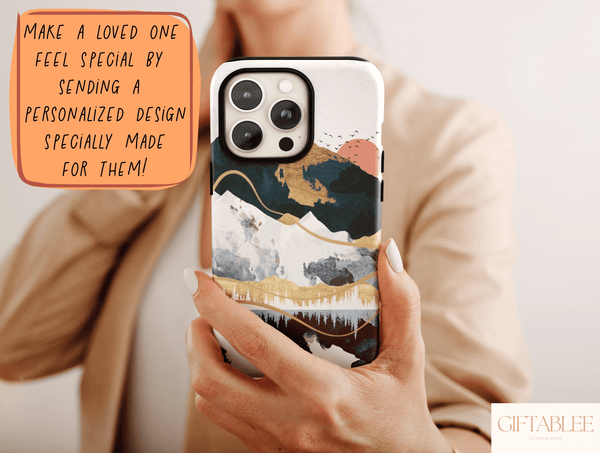 Mountain Abstract Print Phone Case – Nature Lovers