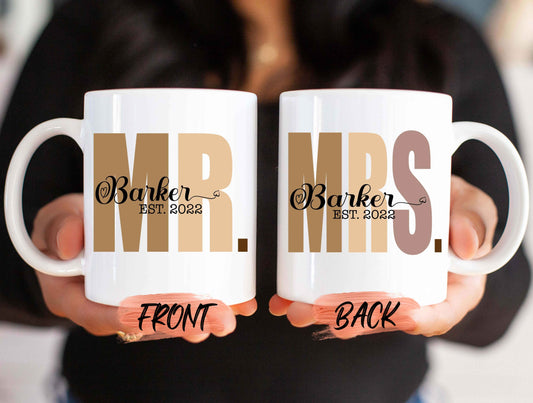 Mr And Mrs Mugs, Personalized Mr And Mrs Mug For Groom And Bride Wedding, Couple Mug, Wedding Mug, Custom Couple Mug For His And Her