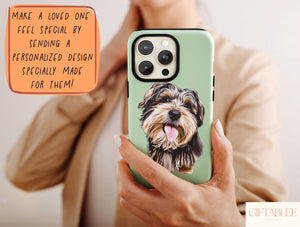 Cartoonized Pet Portrait Phone Case – Custom Dog Artwork & Personalized Pet Design