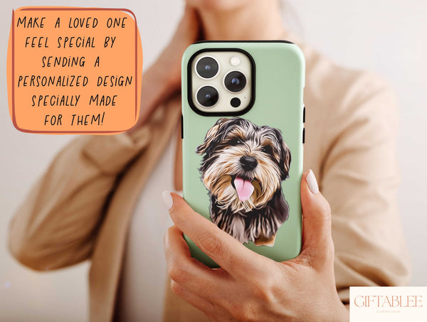 Cartoonized Pet Portrait Phone Case – Custom Dog Artwork & Personalized Pet Design