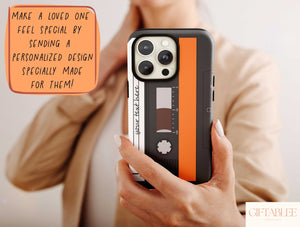 Custom Cassette Tape Phone Case – Personalized Retro Music Design