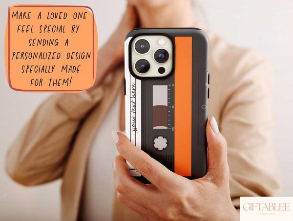 Custom Cassette Tape Phone Case – Personalized Retro Music Design