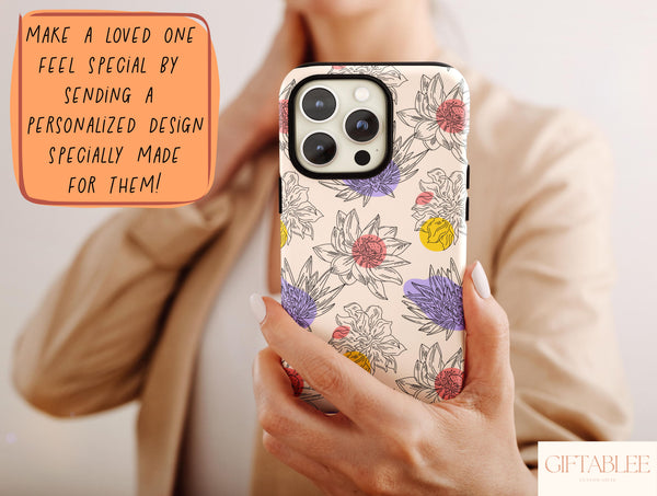 Hand Drawn Flowers Phone Case – Colorful Botanical Floral Design