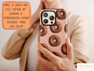 Chocolate Donut Phone Case – Cute Dessert Pattern Phone Cover
