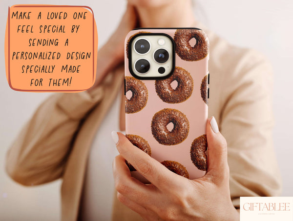 Chocolate Donut Phone Case – Cute Dessert Pattern Phone Cover