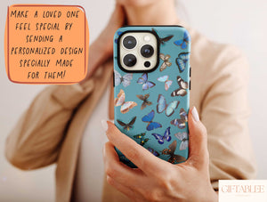 Aesthetic Blue Butterfly Phone Case – Vibrant Nature Design