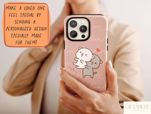 Couple Cats Phone Case – Cute Kawaii Cuddling Cat Couple Design