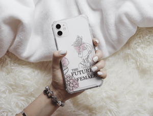 The Future Is Female Phone Case – Feminine Line Art & Botanical Design