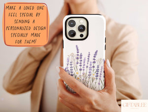 Lavender Flower Phone Case – Watercolor Botanical Floral Cover