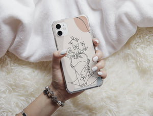 Abstract Butterfly Phone Case – Feminine Woman, Floral & Line Art Design