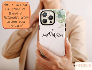 Sun Moon and Mountain Phone Case – Minimalist Nature Art