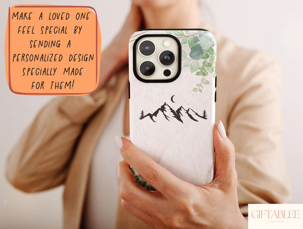 Sun Moon and Mountain Phone Case – Minimalist Nature Art