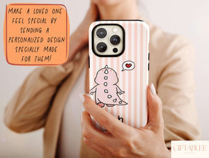 Dinosaur Couple Phone Case – Personalized Cute Dinosaur Love Design