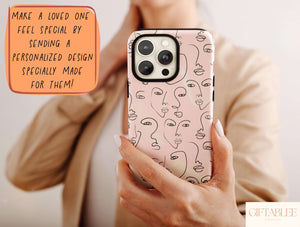 Line Art Face Phone Case – Minimalist Abstract Face Drawing