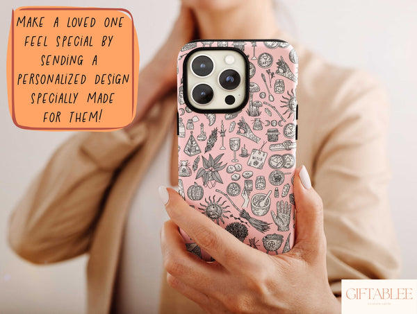 Witchy Goth Phone Case – Mystical Celestial Witchcore Art