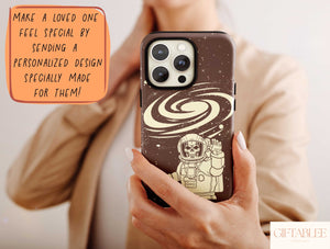 Trippy Skeleton Phone Case – Cosmic Astronaut Space Design
