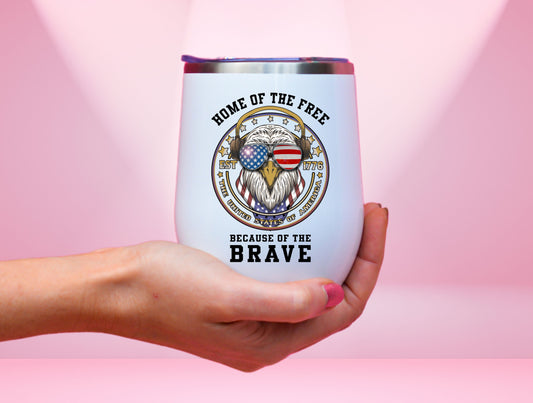 American Freedom Gifts Wine Tumbler, Patriot's Day Tumbler For Friends Independence Day Gift, Freedom Wine Tumbler, USA Wine Tumbler