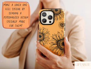 Sunflower Petals Drawing Phone Case – Rustic Floral Beauty