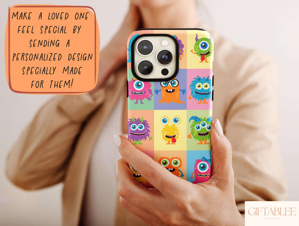 Monster Cartoon Creature Phone Case – Cute Colorful Kawaii Monster Design