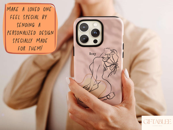 Woman Body Line Art Phone Case – Minimalist Feminine Figure Design