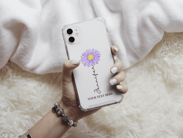 Personalized Birth Flower Phone Case – Custom Name & Birth Month Floral Design