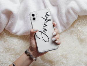 Your Name Here Phone Case – Personalized Minimalist Script Design