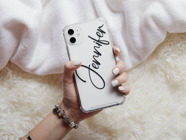 Your Name Here Phone Case – Personalized Minimalist Script Design